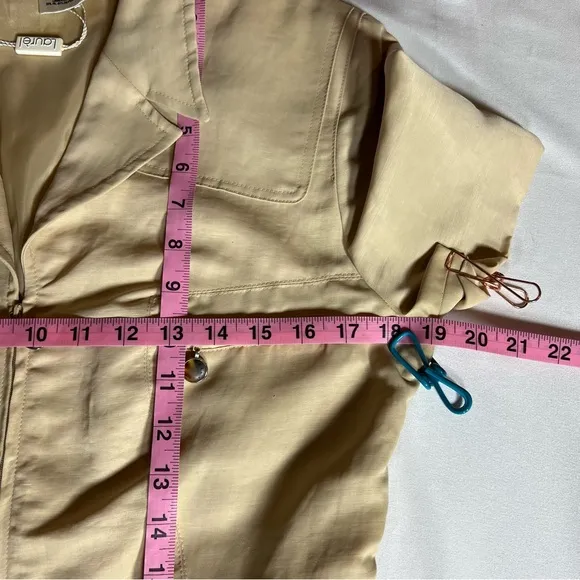 Vintage Laurel Safari Linen Blend Full Zip Shirtdress Dress Size 40 EUC