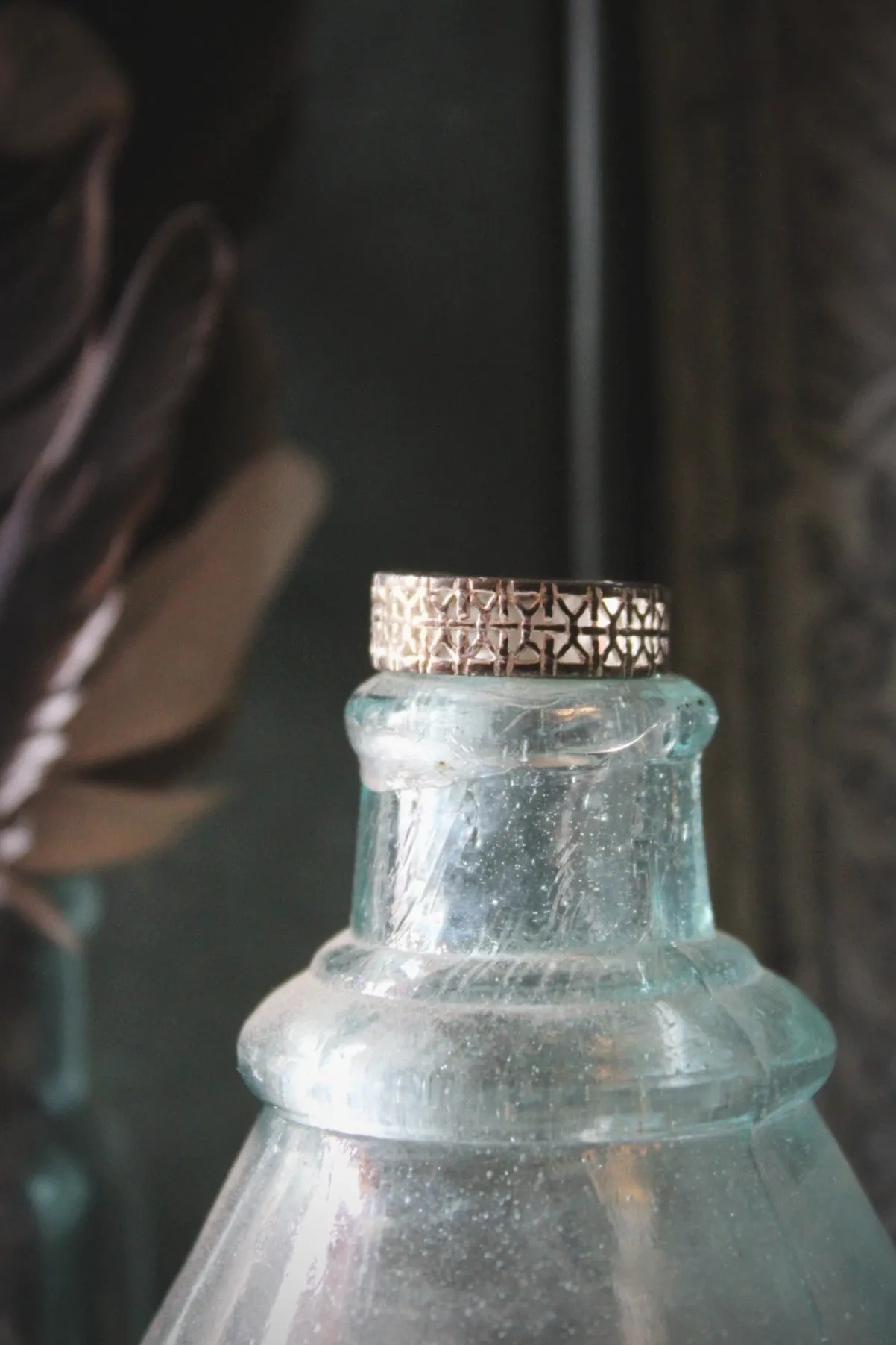 Vintage Openwork Lattice Sterling Silver Ring.