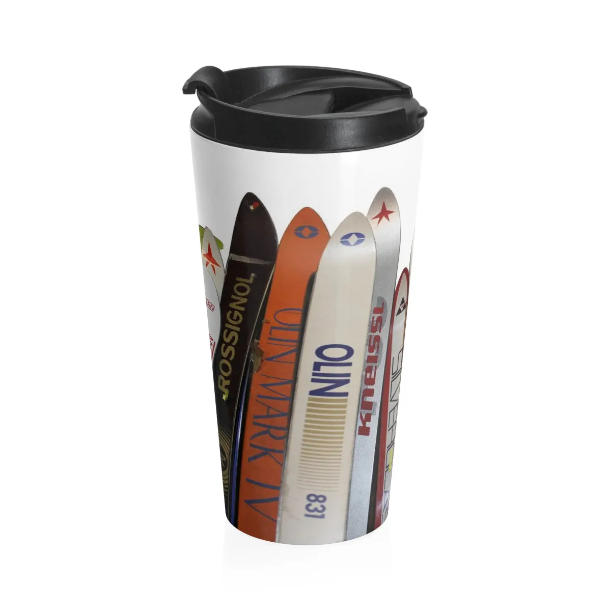 Vintage Skis - Stainless Steel Skiing Travel Mug