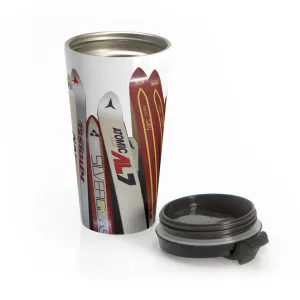 Vintage Skis - Stainless Steel Skiing Travel Mug