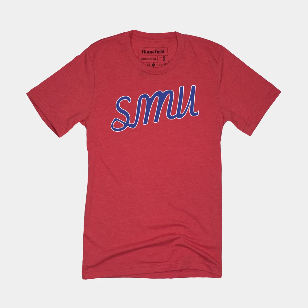 Vintage SMU Script Red Tee