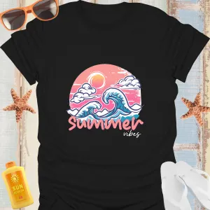 Vintage Style Summer Vibes Beach Scene Tshirt