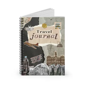 Vintage Style Travel Journal Spiral Notebook - Ruled Line