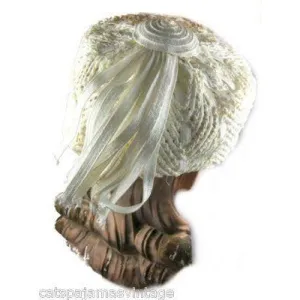 Vintage Womens Hat White Straw Toque Style Hat 1960S