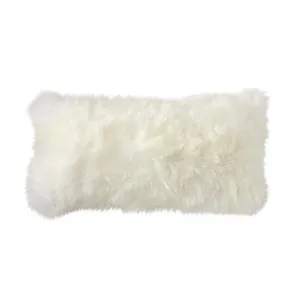 Virgin Australian Sheep Fur 12”x20” Lumbar Pillow VSF1220PLS DZ
