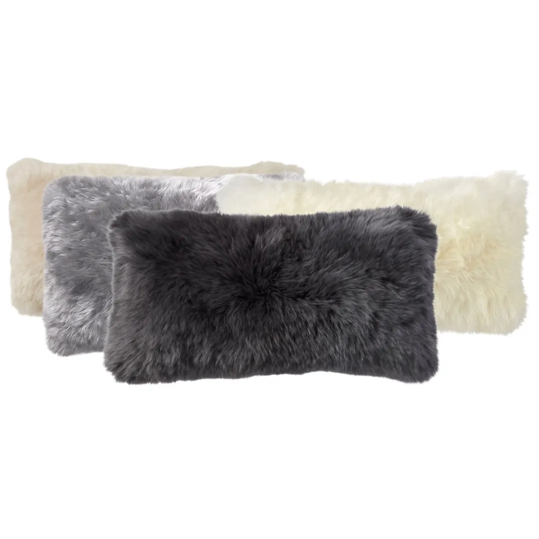 Virgin Australian Sheep Fur 12”x20” Lumbar Pillow VSF1220PLS DZ