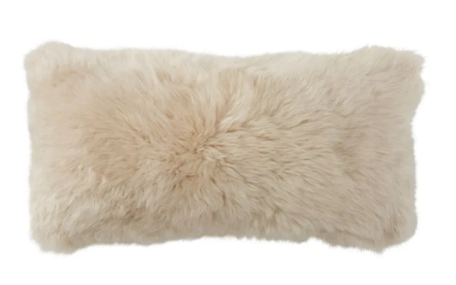 Virgin Australian Sheep Fur 12”x20” Lumbar Pillow VSF1220PLS DZ