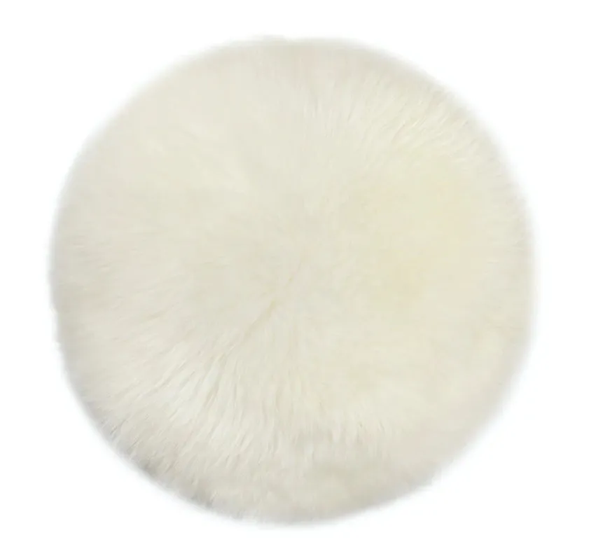 Virgin Australian Sheep Fur 16” Round Pillow VSF16DPLS W