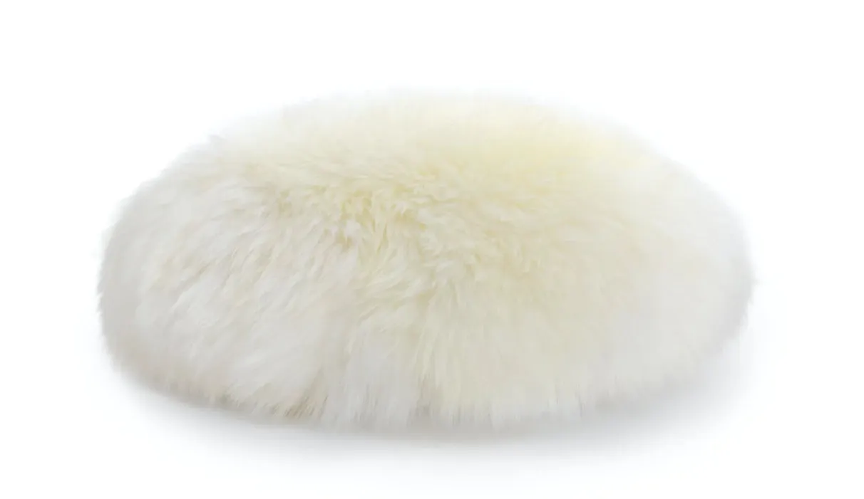 Virgin Australian Sheep Fur 16” Round Pillow VSF16DPLS W