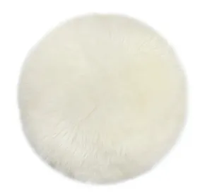 Virgin Australian Sheep Fur 16” Round Pillow VSF16DPLS W
