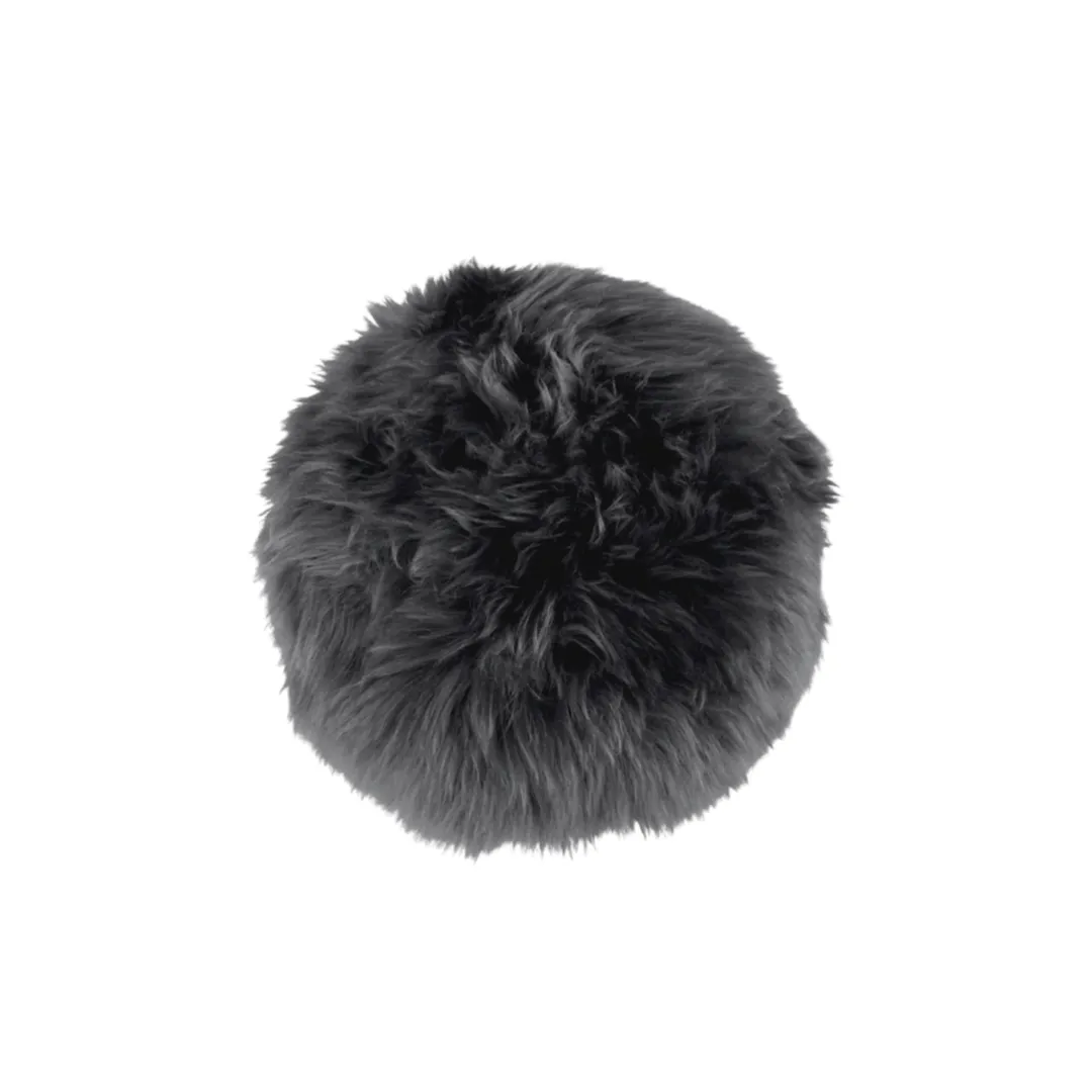 Virgin Australian Sheep Fur 16” Round Pillow VSF16DPLS W