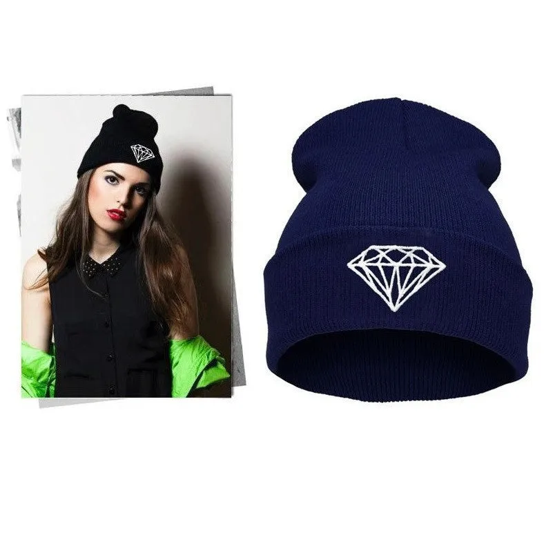VOGUE Diamond bad hair day knit bonnet winter hat beanies for men women ski skullies