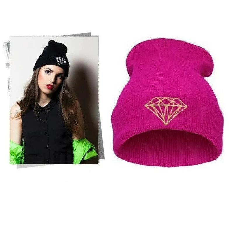 VOGUE Diamond bad hair day knit bonnet winter hat beanies for men women ski skullies