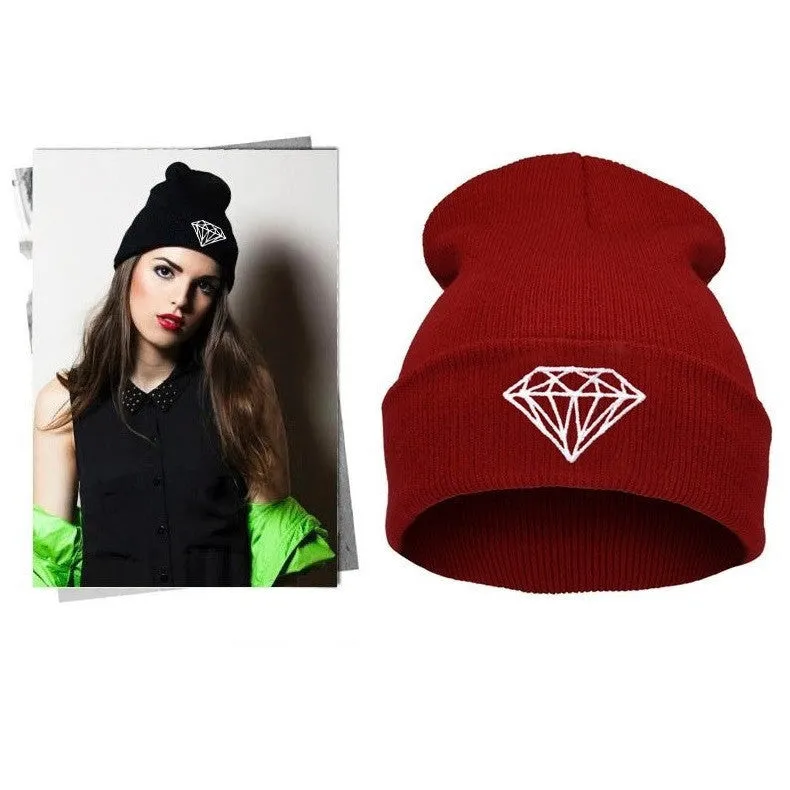 VOGUE Diamond bad hair day knit bonnet winter hat beanies for men women ski skullies