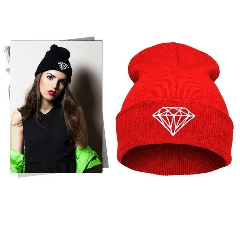 VOGUE Diamond bad hair day knit bonnet winter hat beanies for men women ski skullies