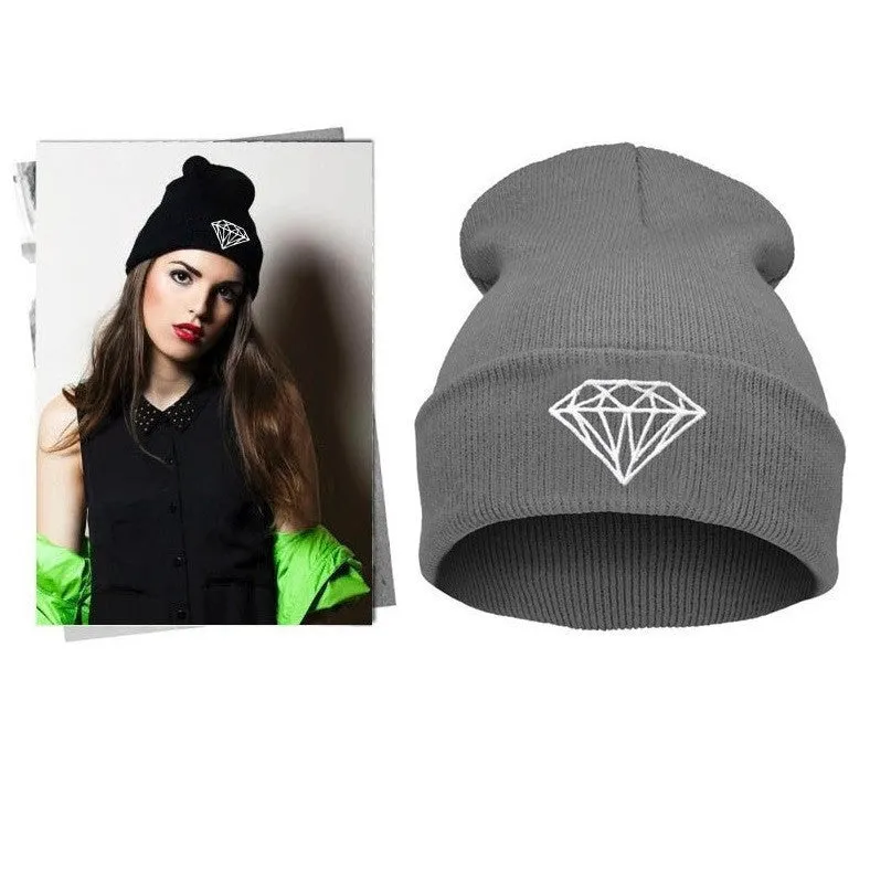 VOGUE Diamond bad hair day knit bonnet winter hat beanies for men women ski skullies