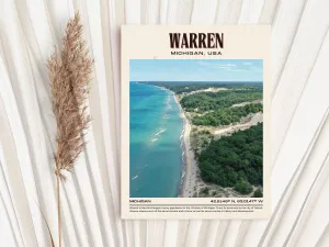 Warren Vintage Wall Art, Michigan, USA