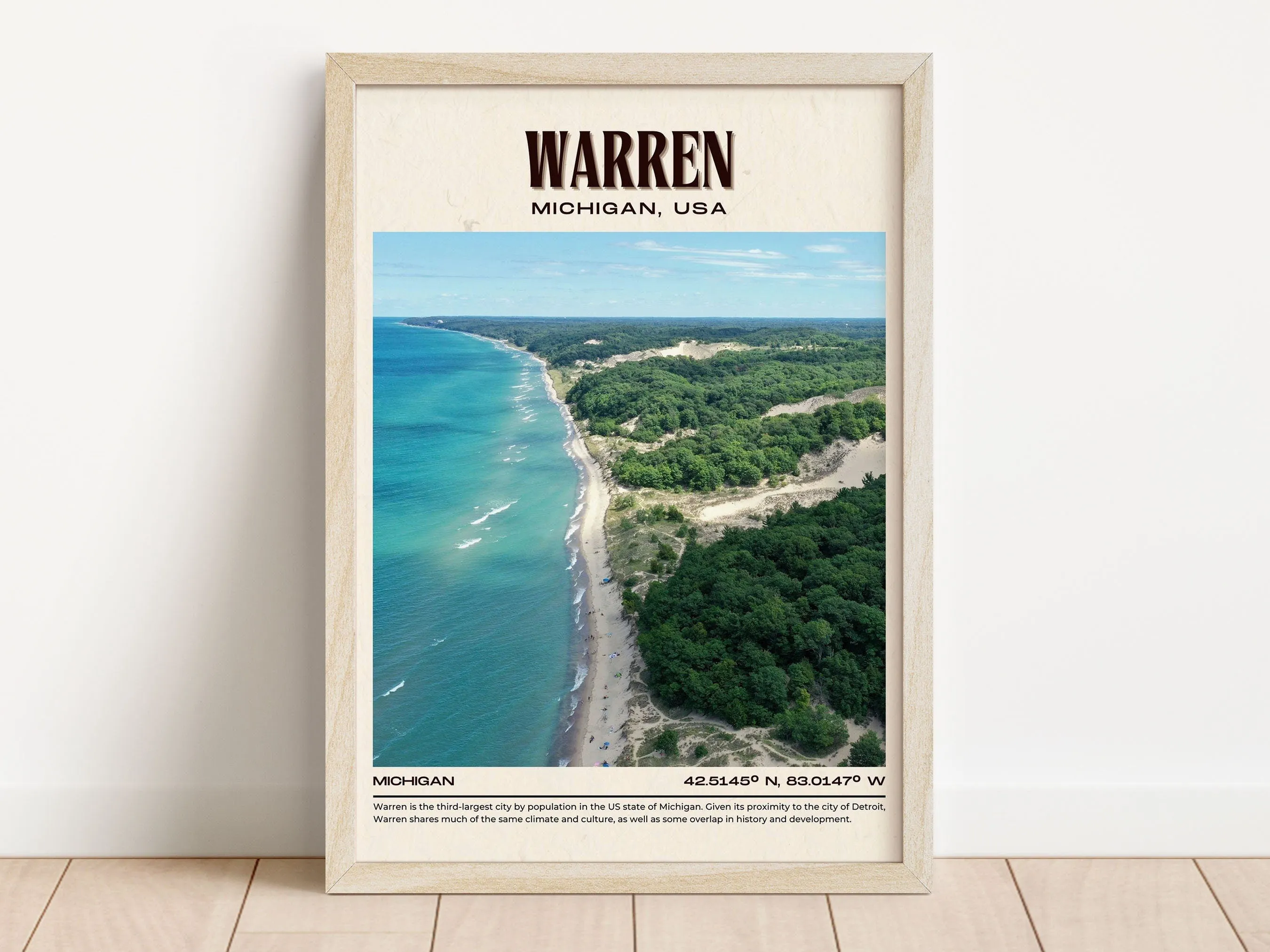 Warren Vintage Wall Art, Michigan, USA