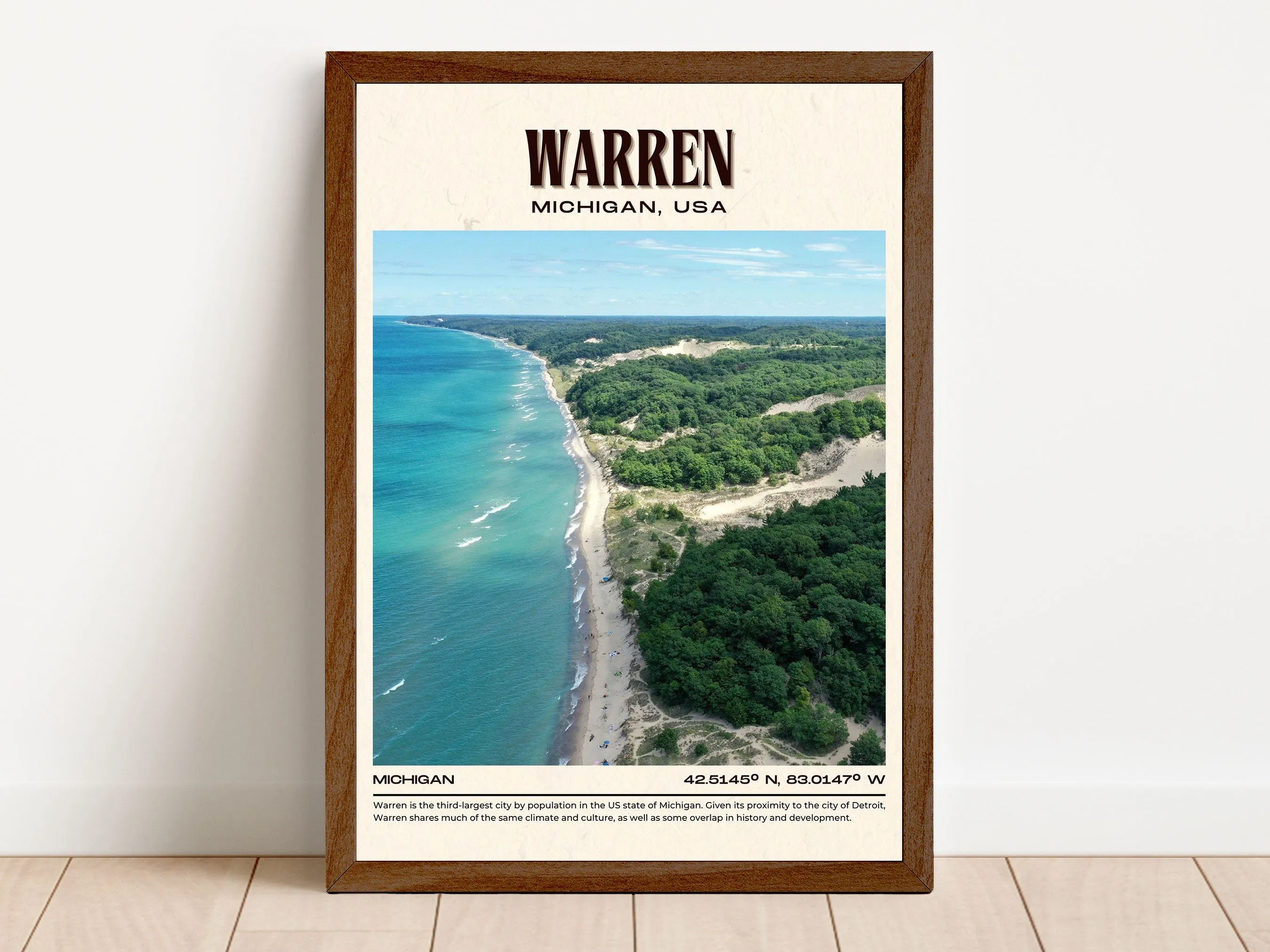 Warren Vintage Wall Art, Michigan, USA