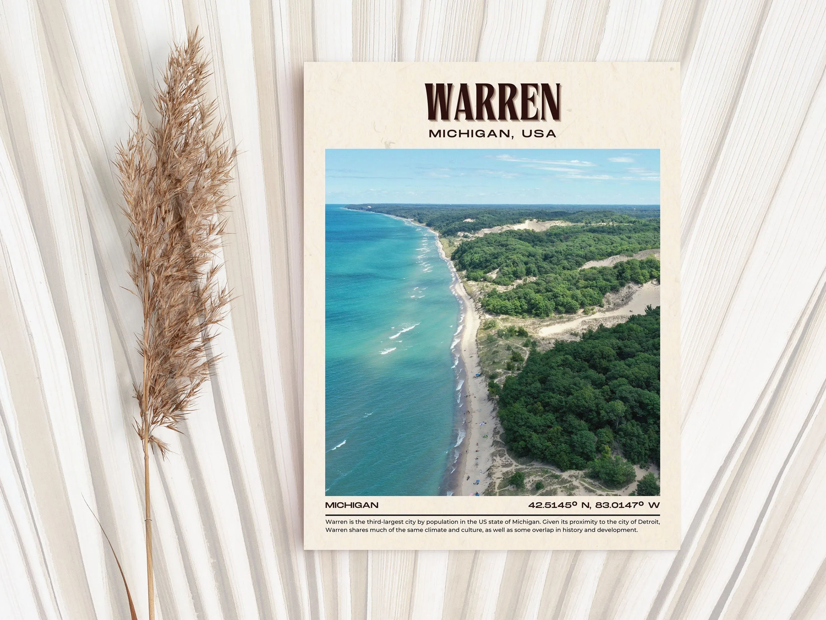 Warren Vintage Wall Art, Michigan, USA