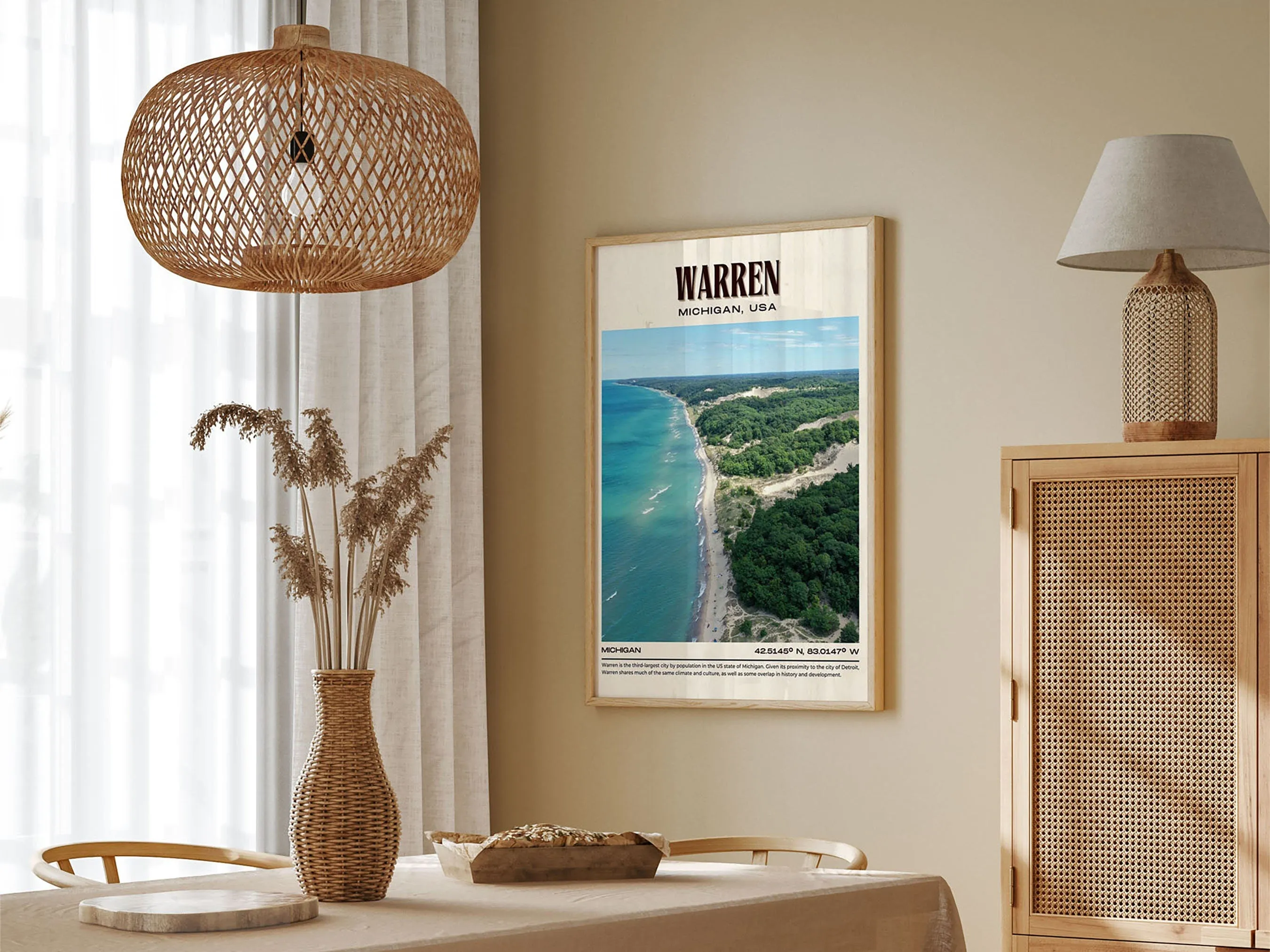 Warren Vintage Wall Art, Michigan, USA