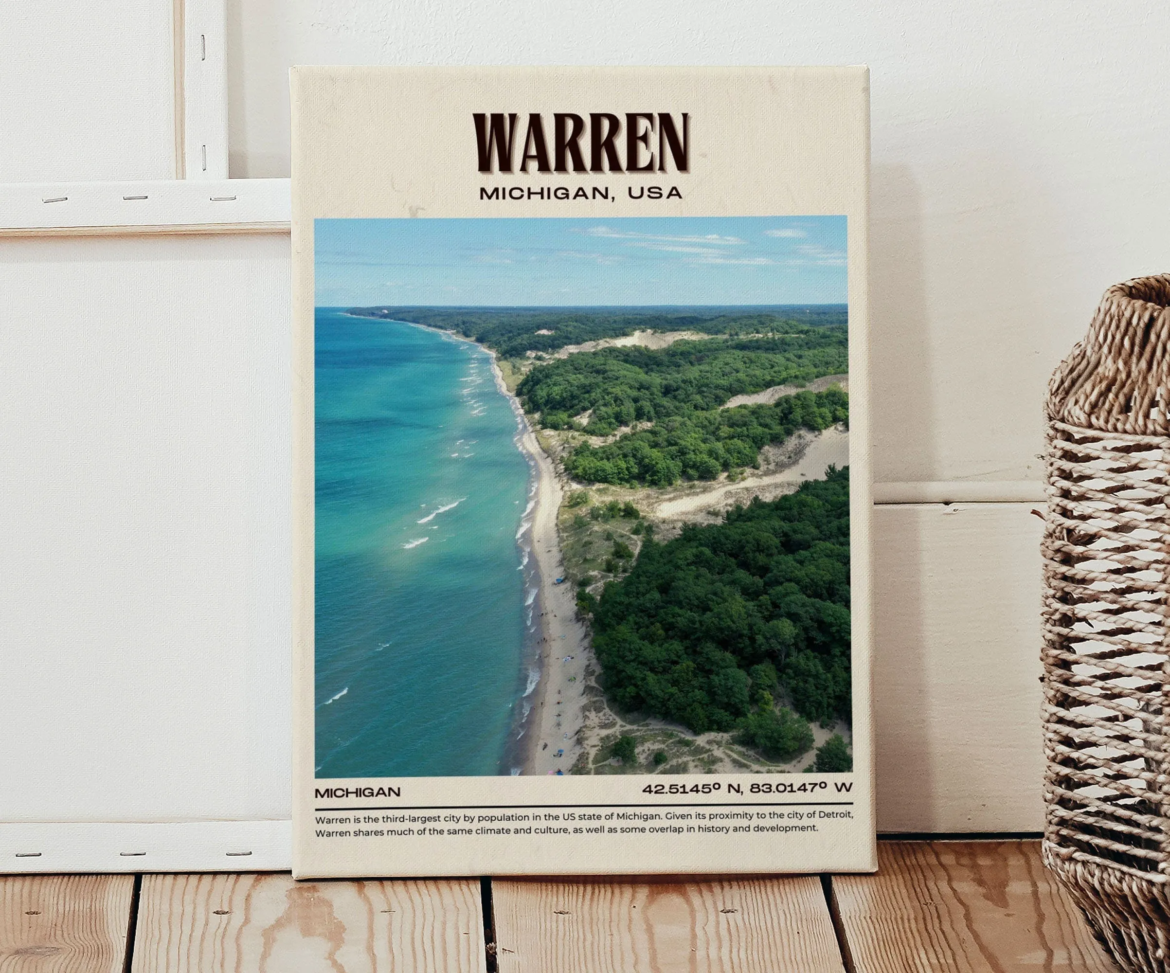 Warren Vintage Wall Art, Michigan, USA