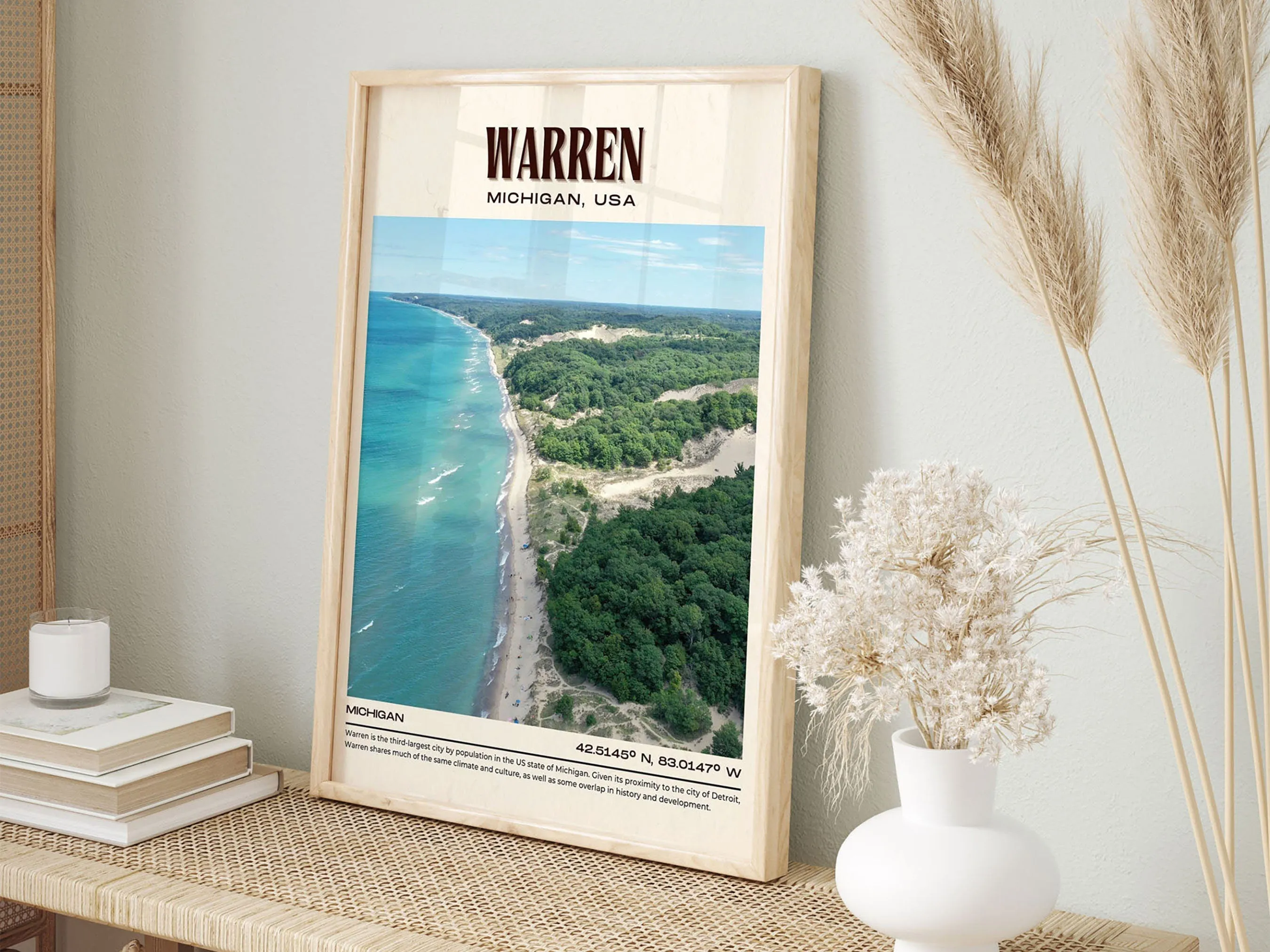 Warren Vintage Wall Art, Michigan, USA