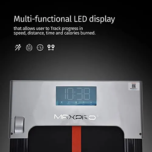 WELCARE MAXPRO PTM-X1 Under Desk Treadmill 2HP (Peak) Motorized Foldable PRE-INSTALLED Aerobic Treadmill, Walking PAD with LED Display