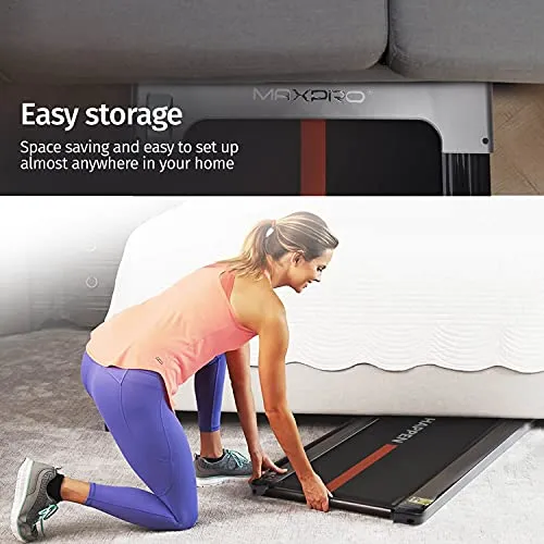 WELCARE MAXPRO PTM-X1 Under Desk Treadmill 2HP (Peak) Motorized Foldable PRE-INSTALLED Aerobic Treadmill, Walking PAD with LED Display