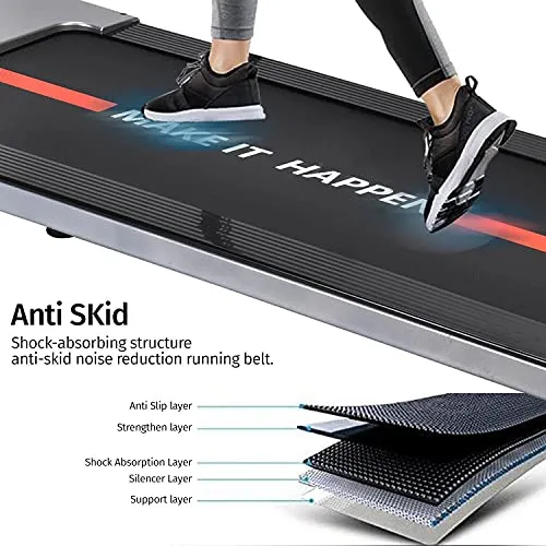 WELCARE MAXPRO PTM-X1 Under Desk Treadmill 2HP (Peak) Motorized Foldable PRE-INSTALLED Aerobic Treadmill, Walking PAD with LED Display