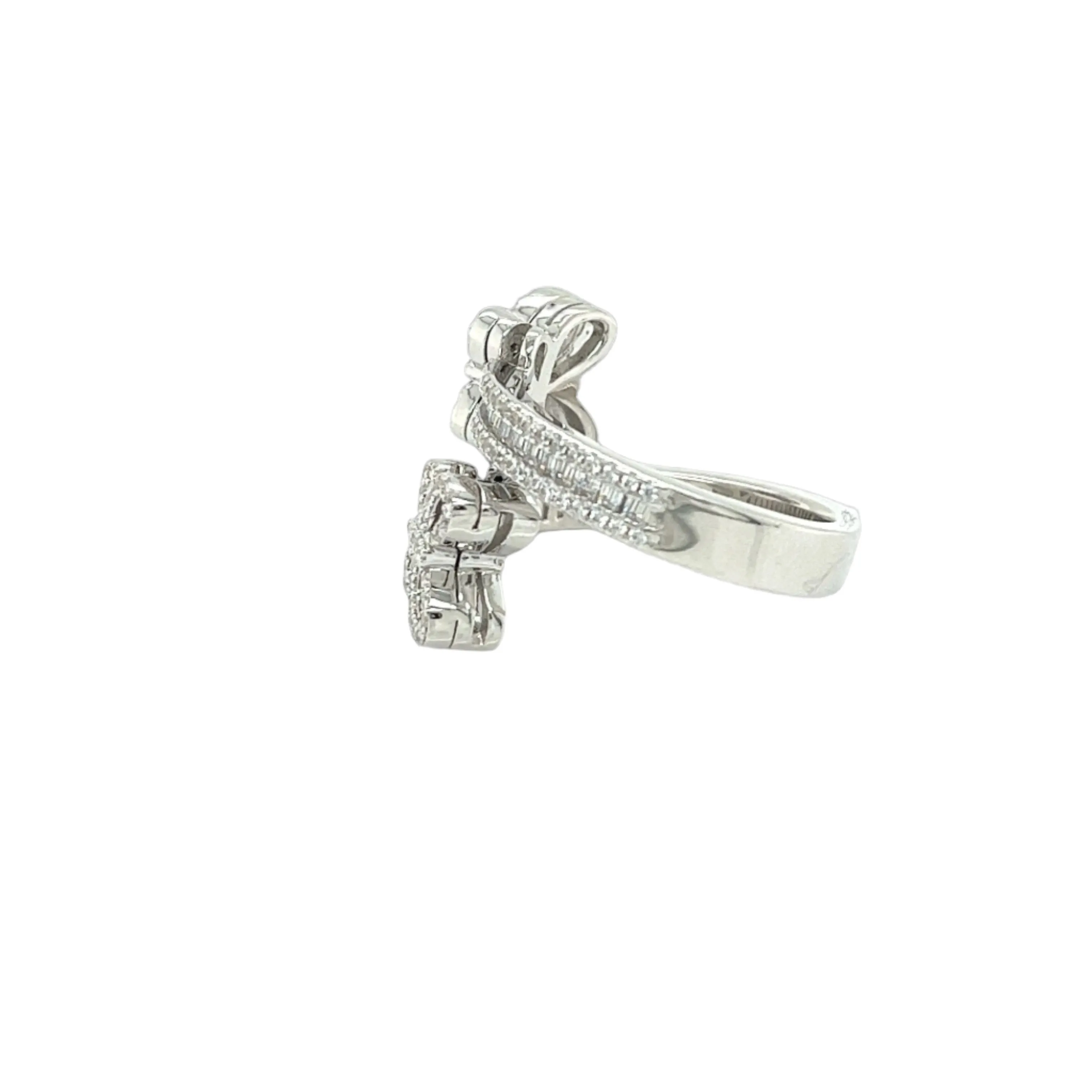 Whimsical Butterfly Open Ring with Yellow and Clear Cubic Zirconia - C10561159