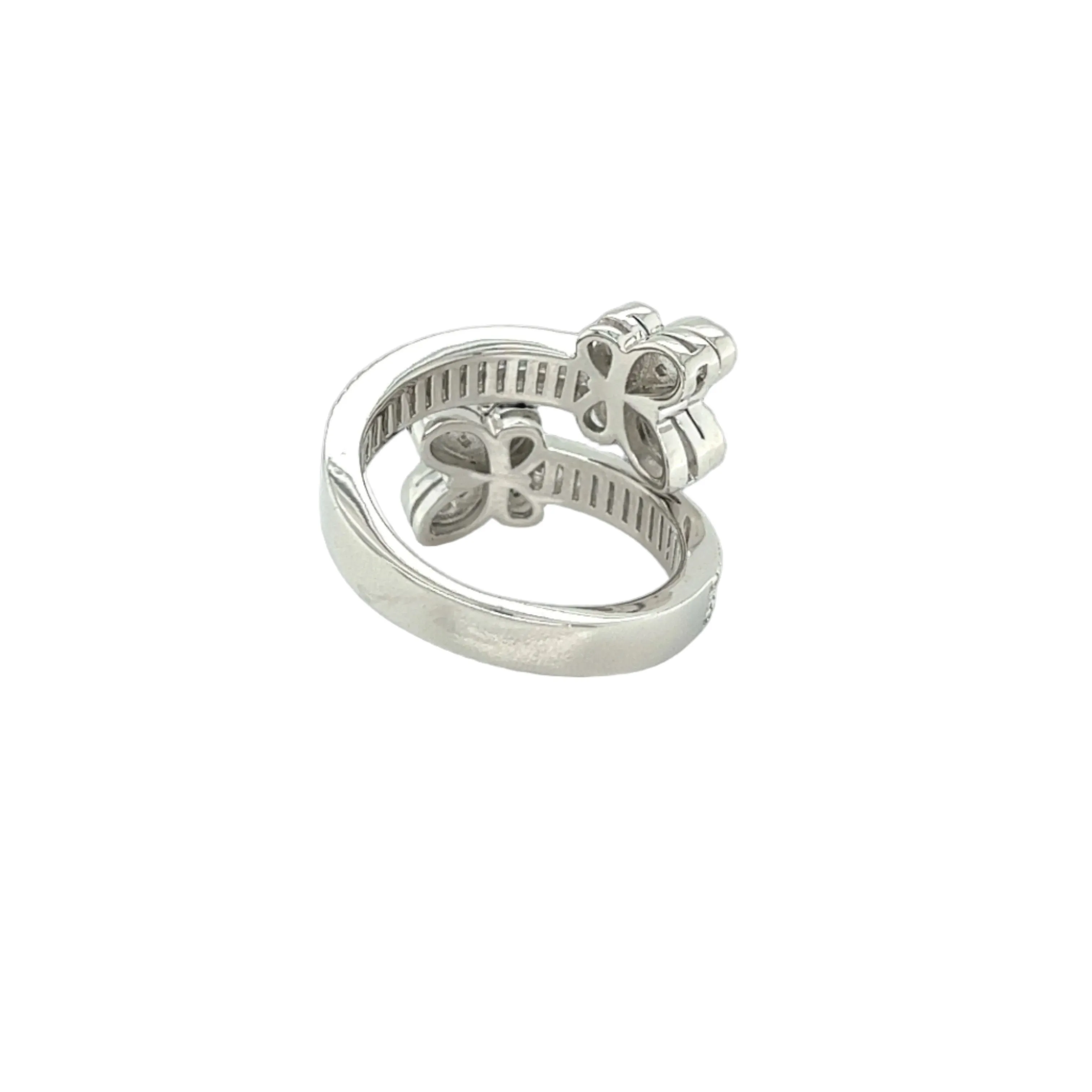 Whimsical Butterfly Open Ring with Yellow and Clear Cubic Zirconia - C10561159