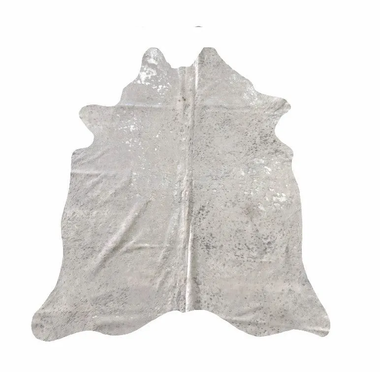 White Devore Silver Acid Washed Premium Brazilian Cowhide, XL CH05DVN W