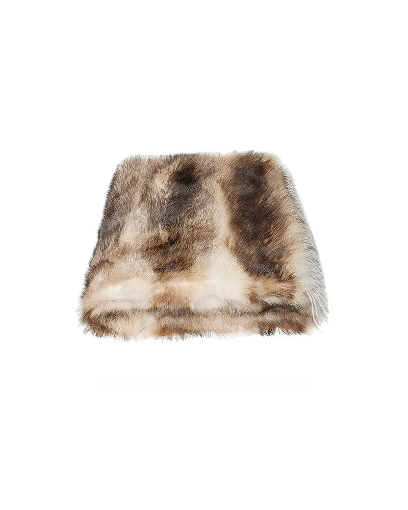 White Raccoon Fur Throw