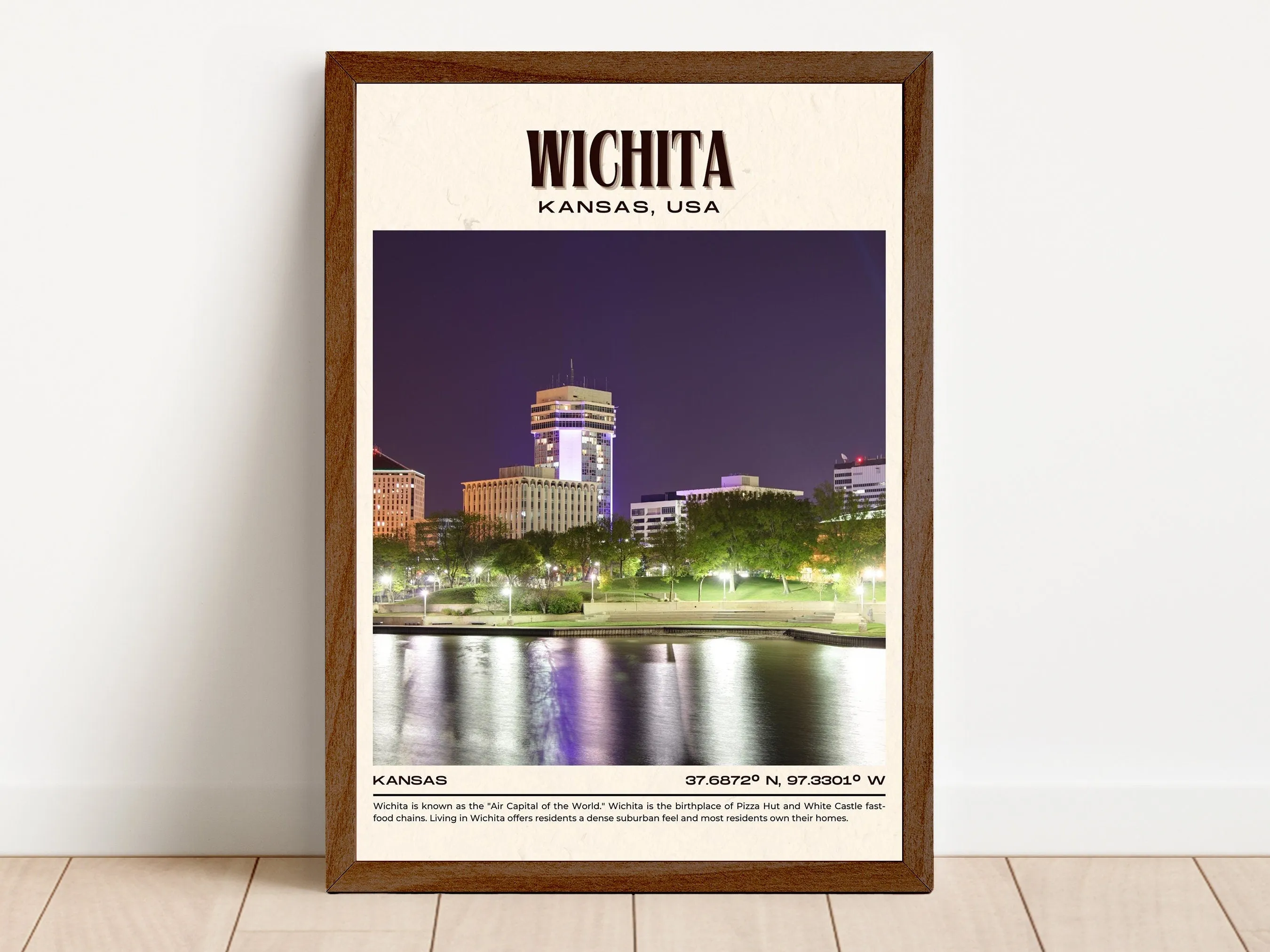 Wichita Vintage Wall Art, Kansas, USA