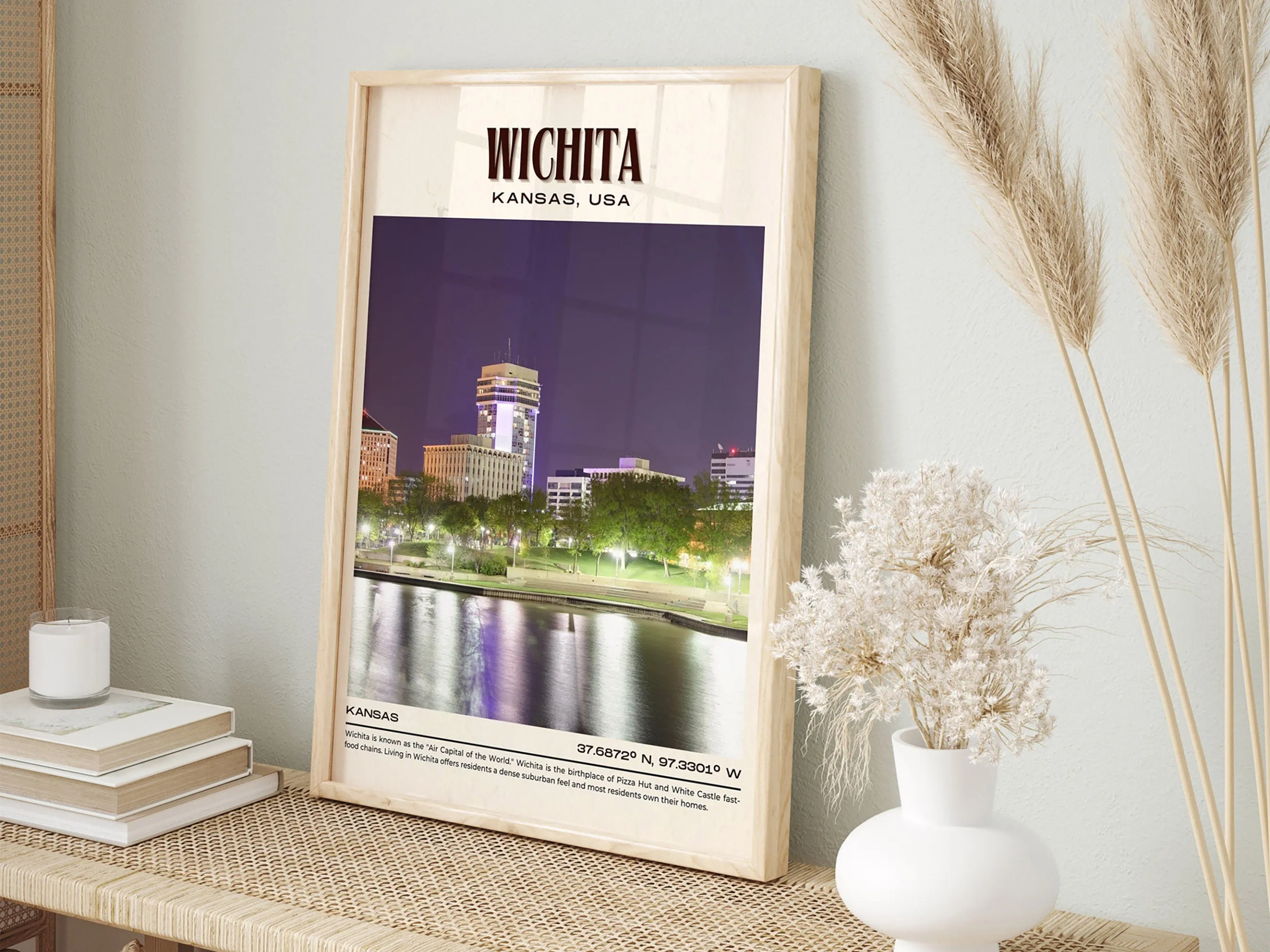 Wichita Vintage Wall Art, Kansas, USA