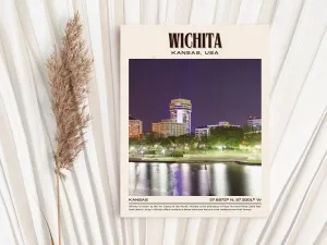 Wichita Vintage Wall Art, Kansas, USA