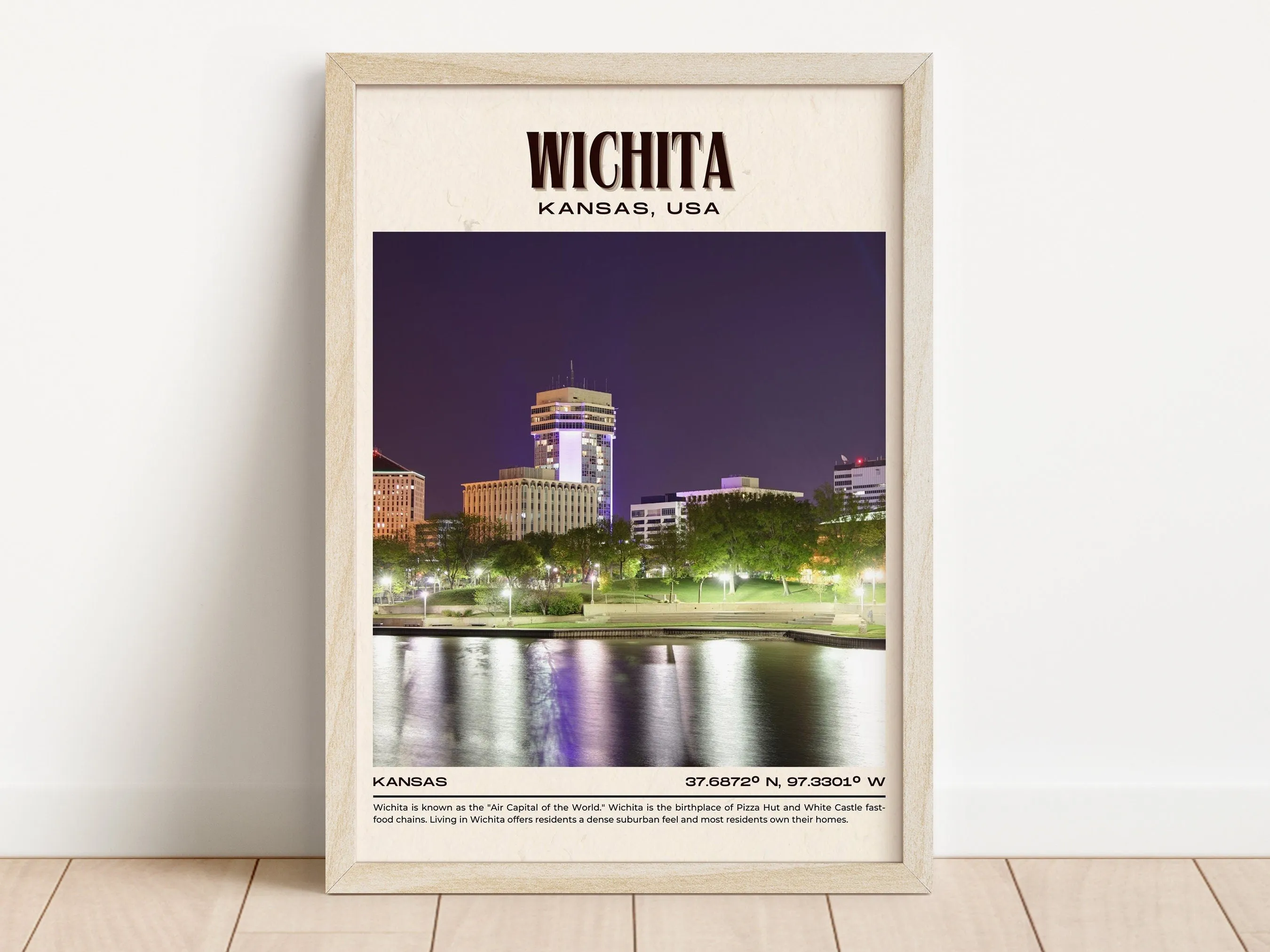 Wichita Vintage Wall Art, Kansas, USA