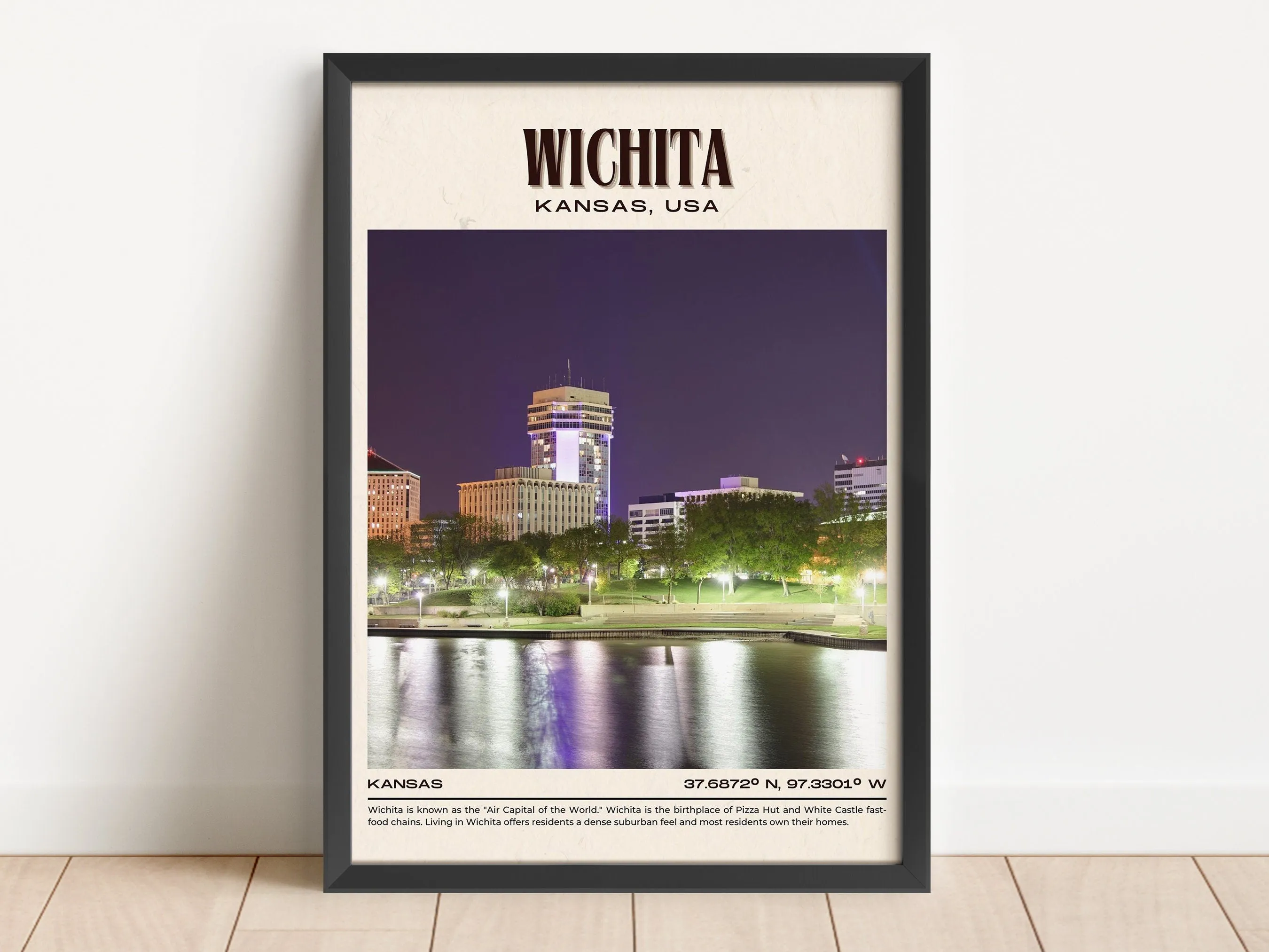 Wichita Vintage Wall Art, Kansas, USA