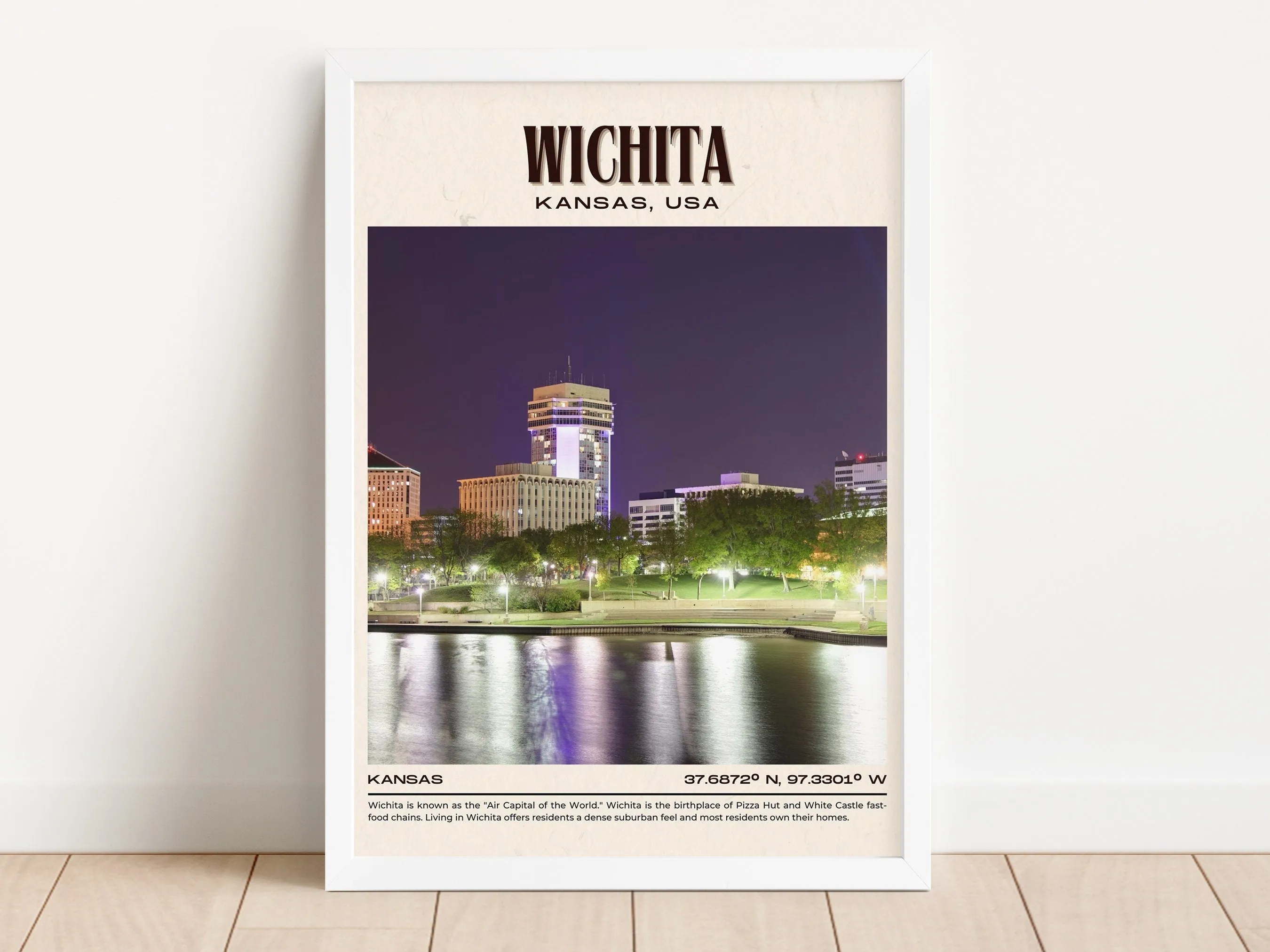 Wichita Vintage Wall Art, Kansas, USA
