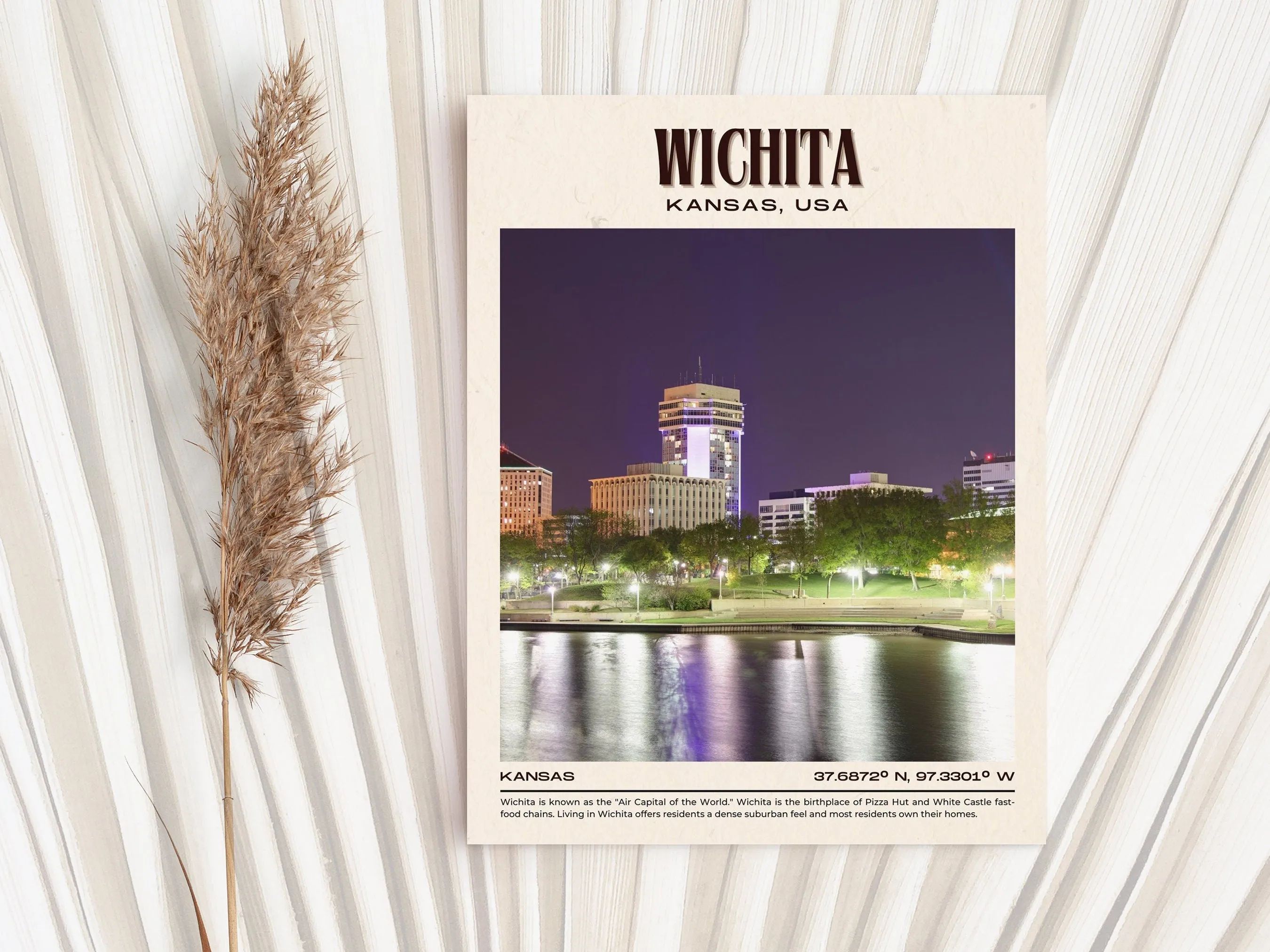 Wichita Vintage Wall Art, Kansas, USA