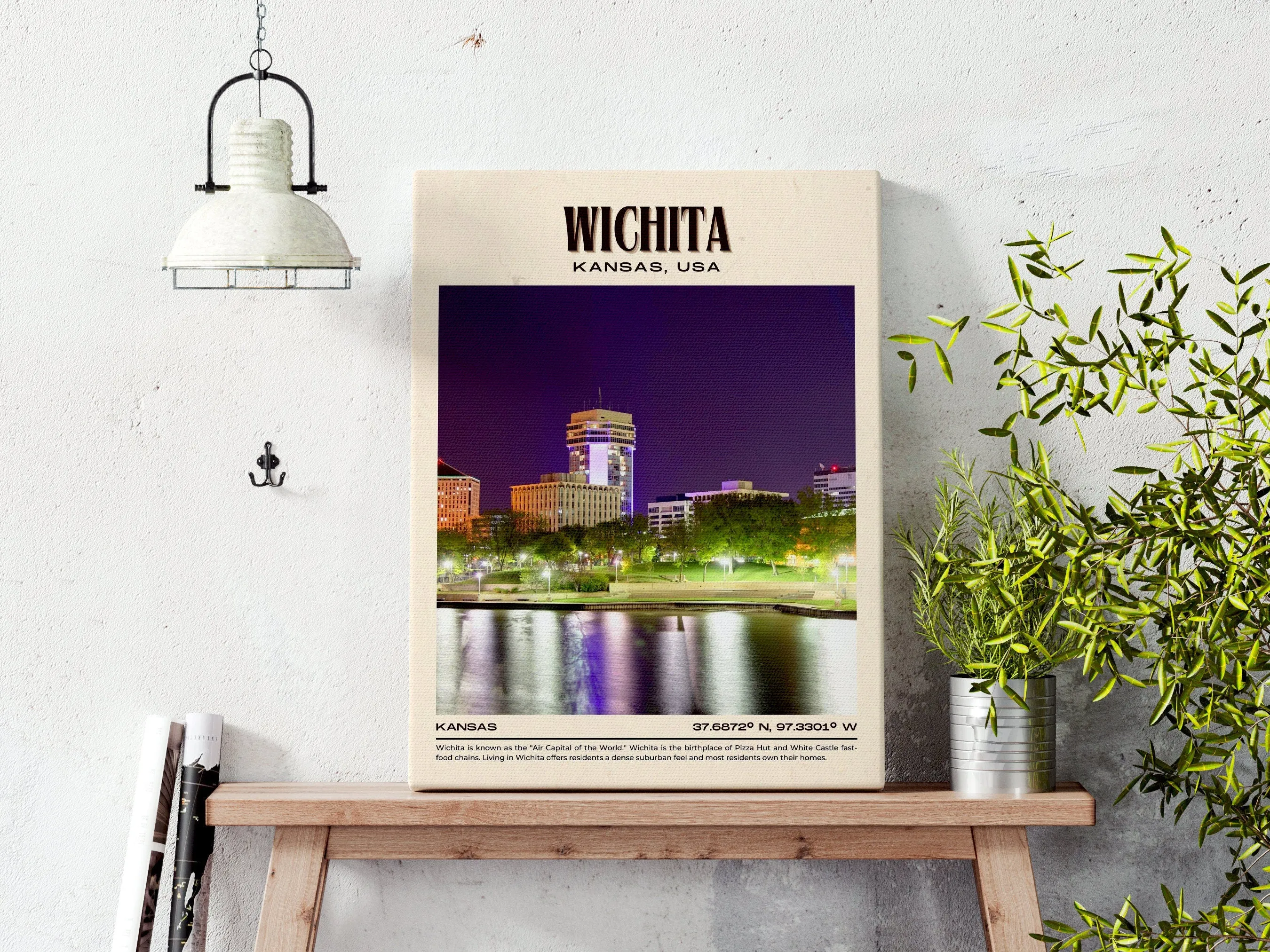 Wichita Vintage Wall Art, Kansas, USA