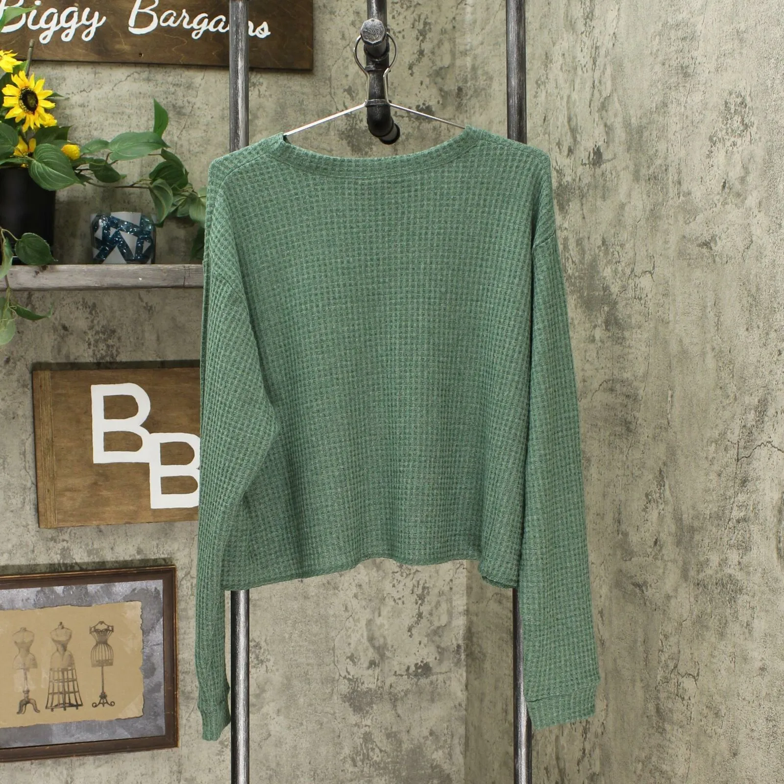Wild Fable Women's Long Sleeve Crewneck Waffle Top