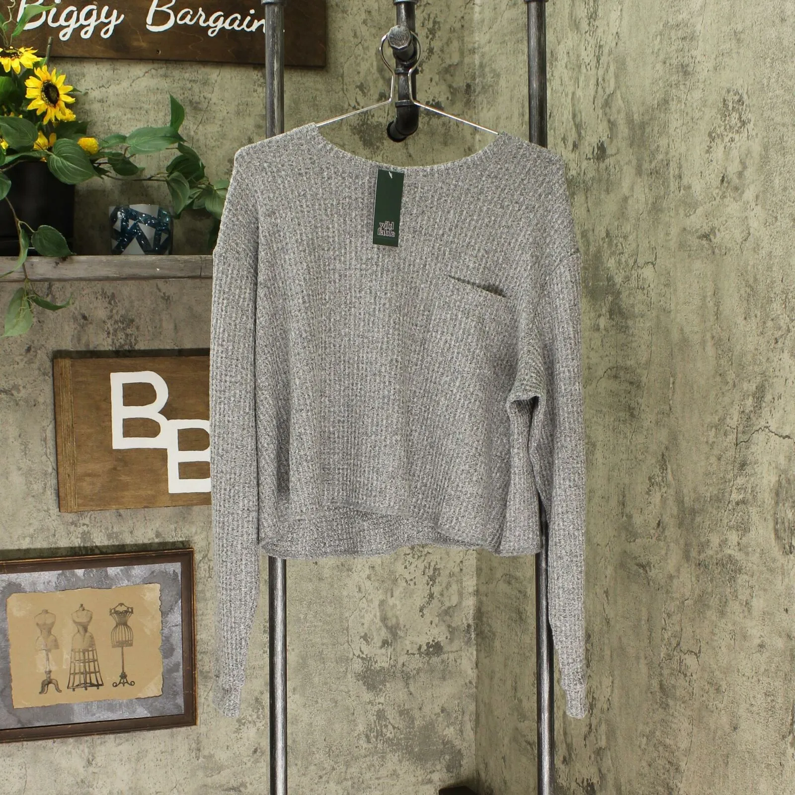 Wild Fable Women's Long Sleeve Crewneck Waffle Top