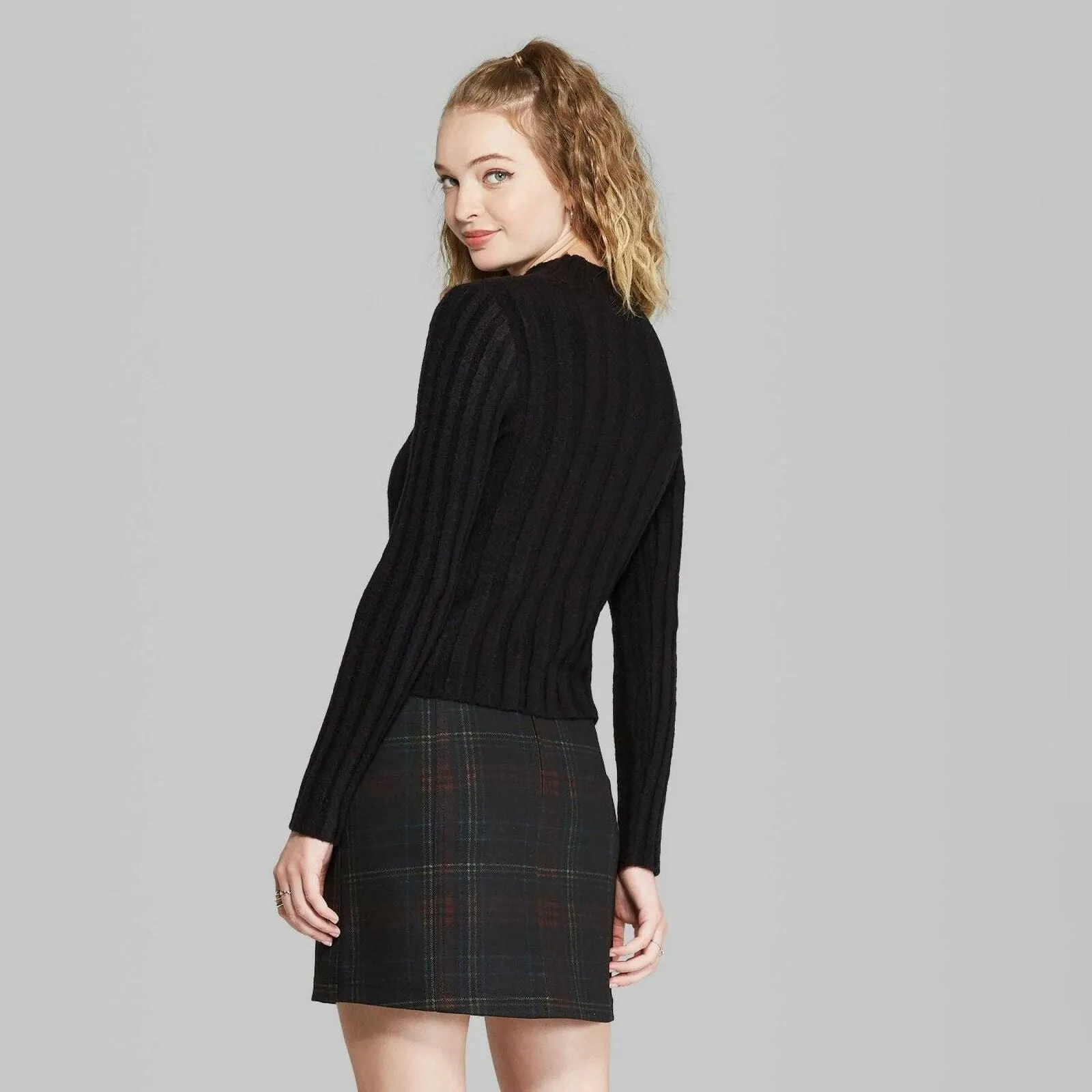 Wild Fable Women's Long Sleeve Mock Turtleneck Sweater
