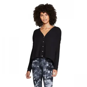 Wild Fable Women's Long Sleeve V-Neck Button Front Thermal Top