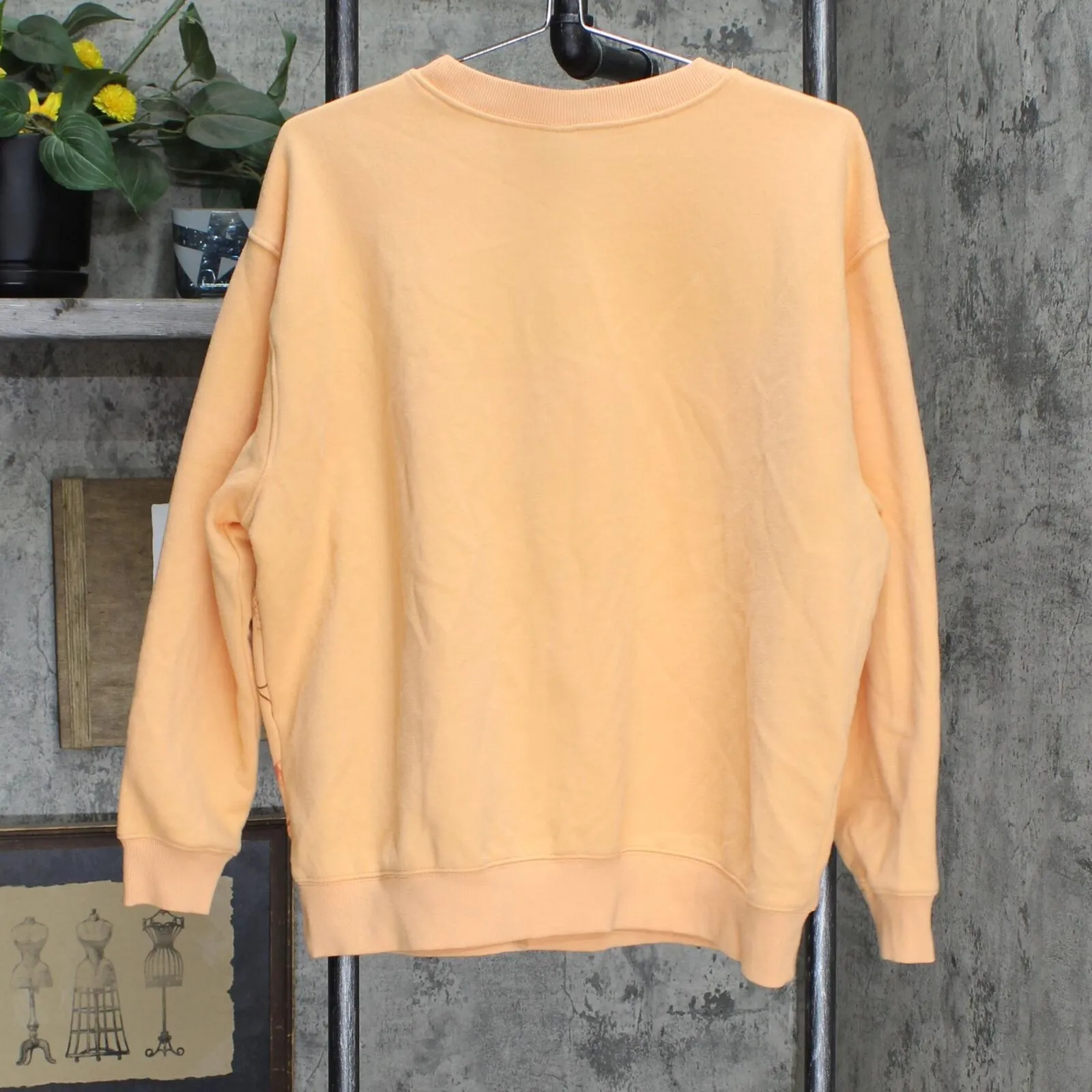 Wild Fable Womens Pullover Oversized Sweatshirt Peach Orange Floral S