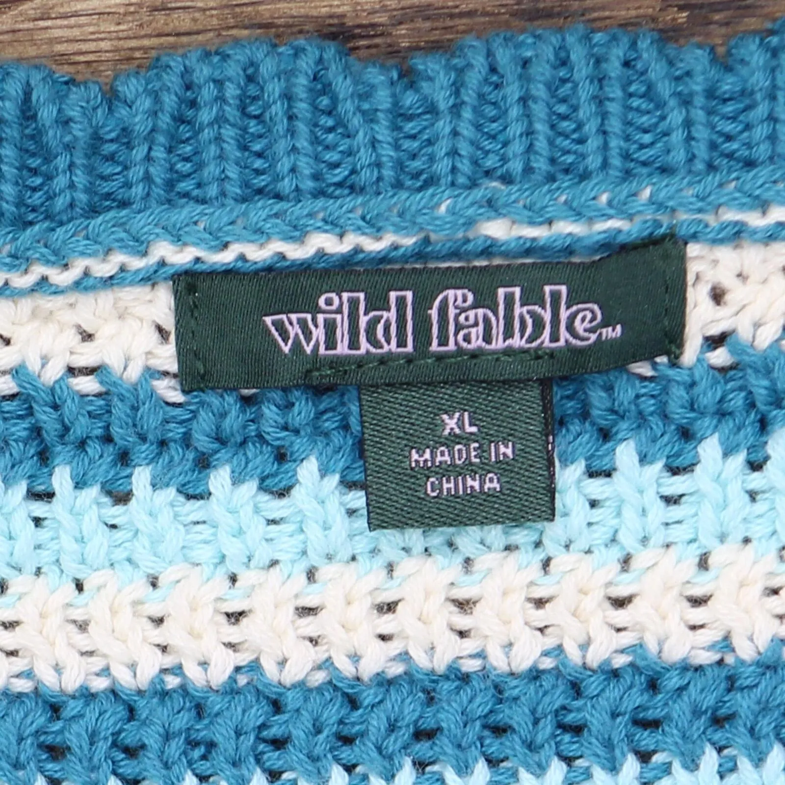 Wild Fable Women's Scoop Neck Sweater Knit Tank Top Teal Blue XL