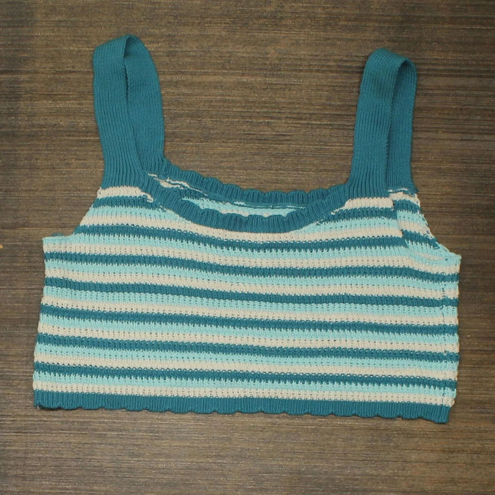 Wild Fable Women's Scoop Neck Sweater Knit Tank Top Teal Blue XL