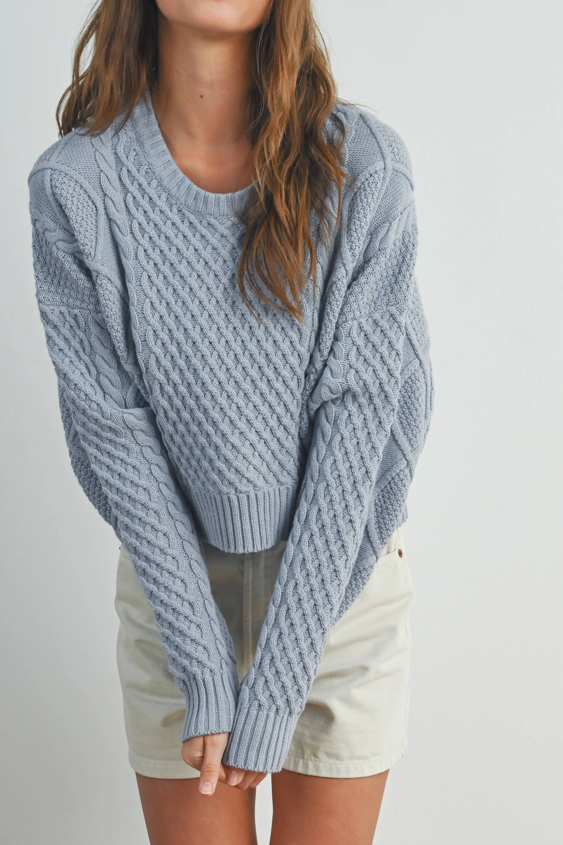 Winter Waves Cable Knit Sweater